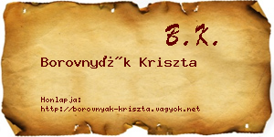 Borovnyák Kriszta névjegykártya